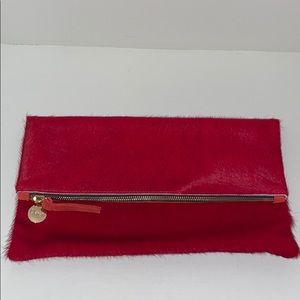 Clare V Red Calf Hair Clutch
